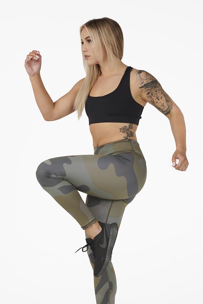 Satori_Stylez Black Camo Leggings for Women Mid Waisted Pants with Dark and  Gray Camouflage Print at  Women's Clothing store